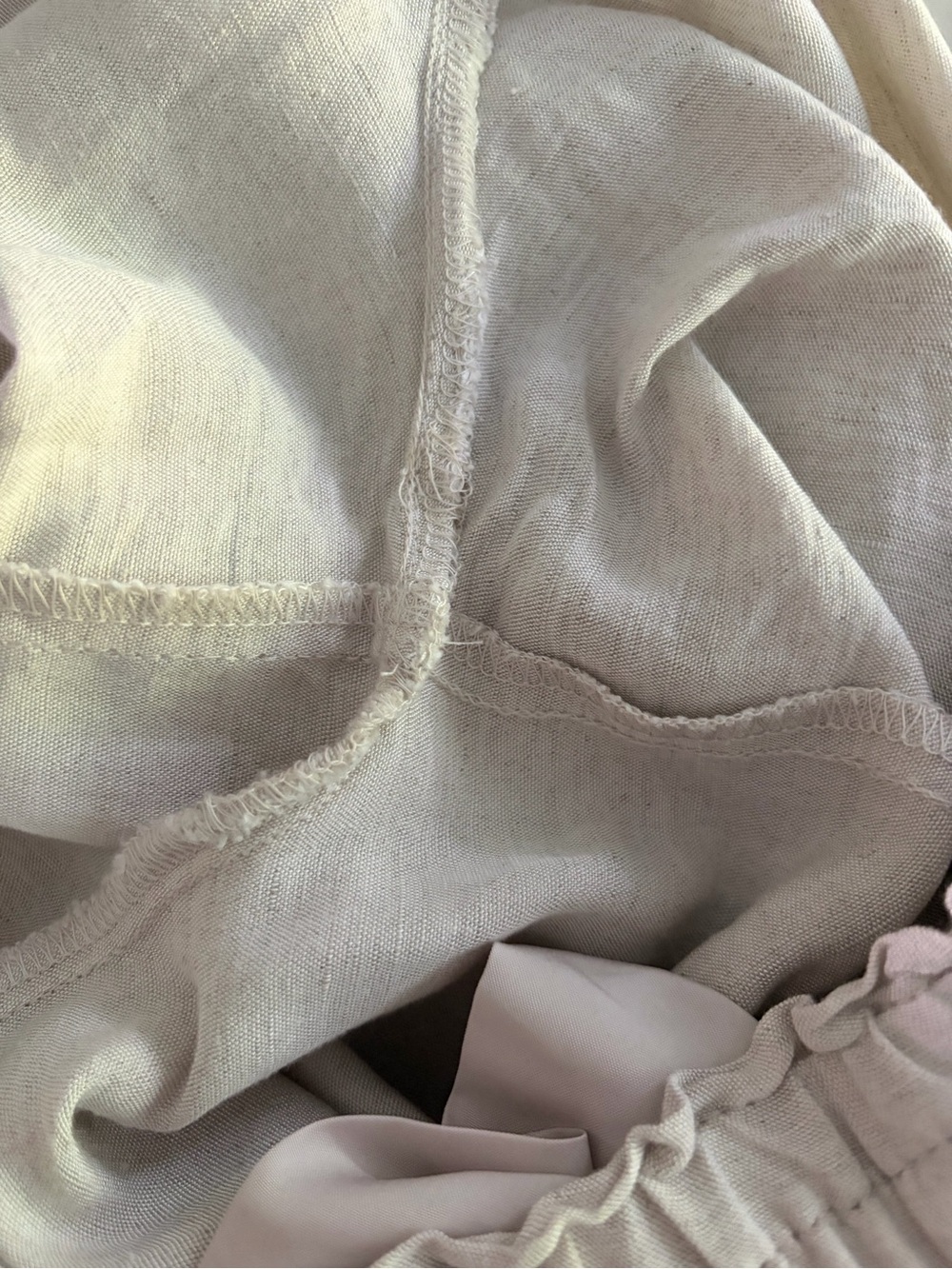 H&M Light Beige Wide-Leg Linen-Blend Melange Pants XS - Picture 6 of 6
